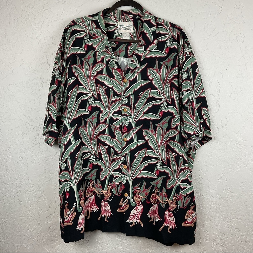 Men’s Vintage Diamondhead Sportwear Hula Girl Hawaiian Shirt Size 2XL